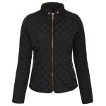 Womens Quilted Fully Lined Lightweight Zip Up Jacket